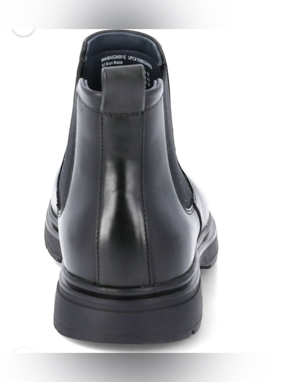No Boundaries black Men's Garda faux Leather Chelsea Boots NEW - Picture 5 of 9